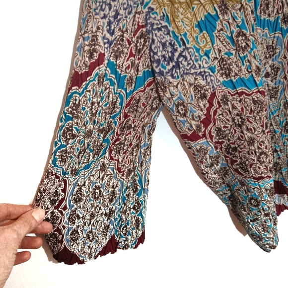 Vintage Nicola Crinkle Broomstick Top Boho Whimsigoth Paisley Oversized - Picture 8 of 11